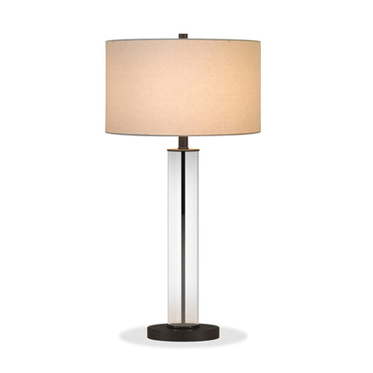 Black Glass Table Lamp w/ Shade