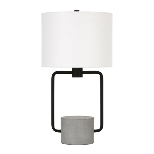 Black & Gray Concrete Table Lamp w/ Shade