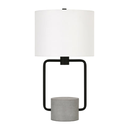 Black & Gray Concrete Table Lamp w/ Shade