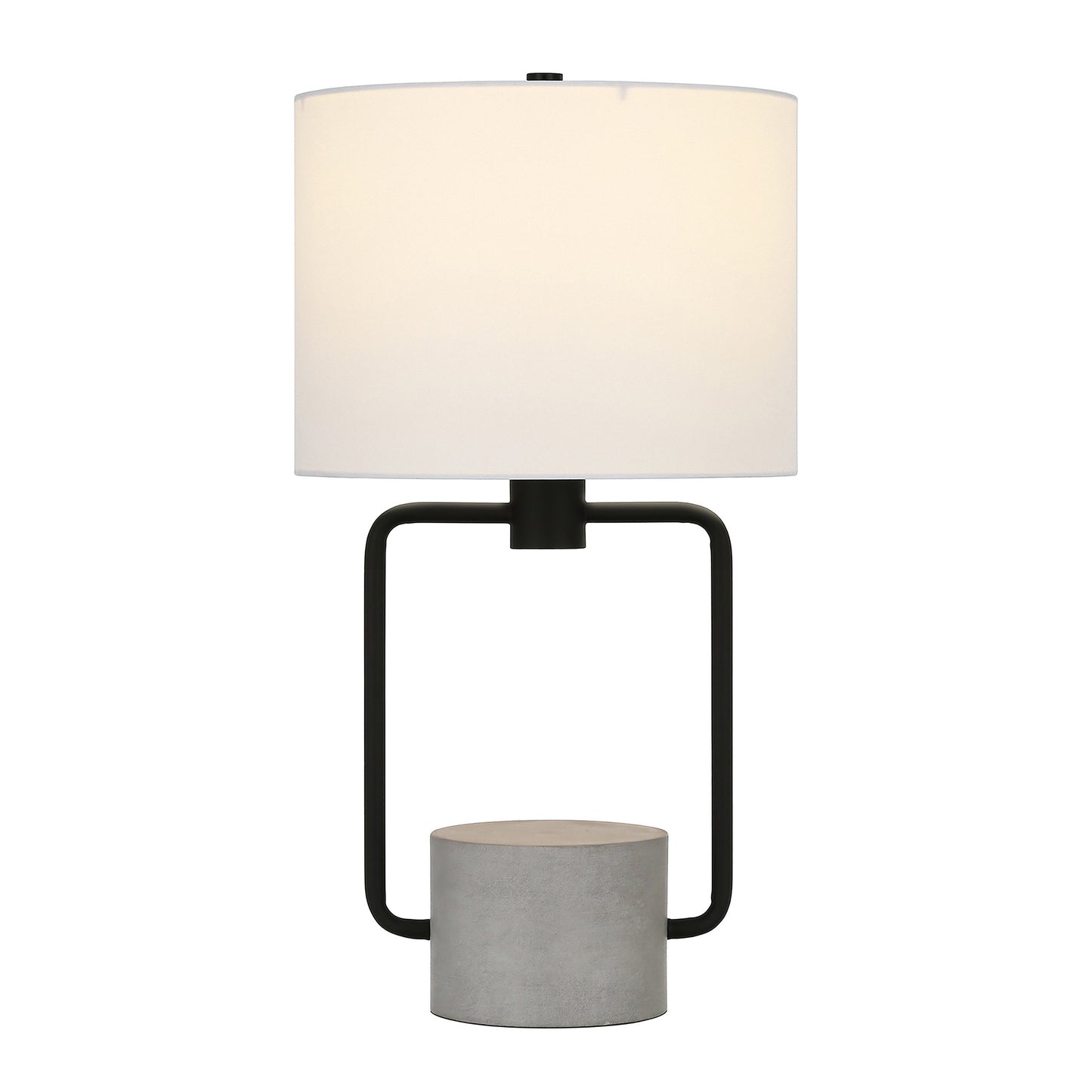 Black & Gray Concrete Table Lamp w/ Shade
