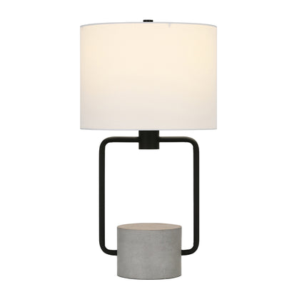 Black & Gray Concrete Table Lamp w/ Shade