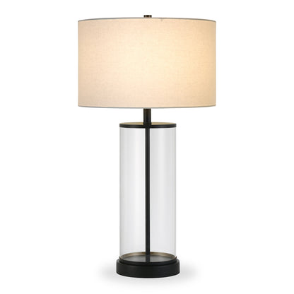 Black Glass Table Lamp w/ Shade