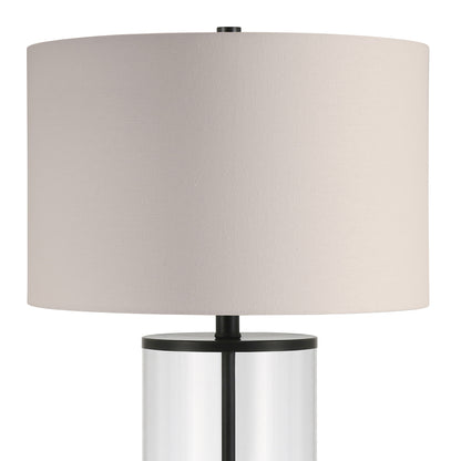 Black Glass Table Lamp w/ Shade