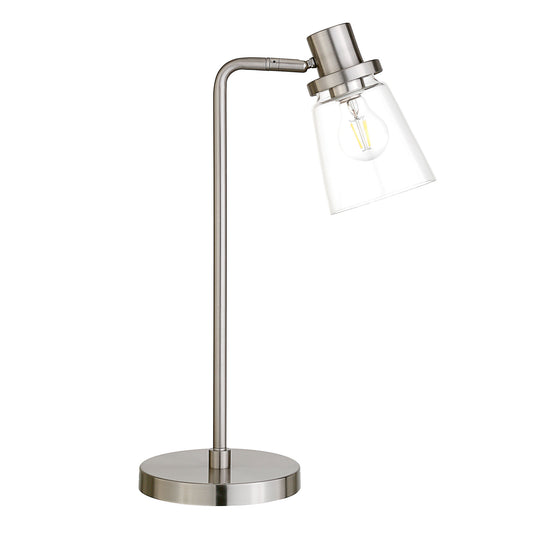 Nickel Table Lamp w/ Clear Shade
