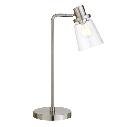 Nickel Table Lamp w/ Clear Shade
