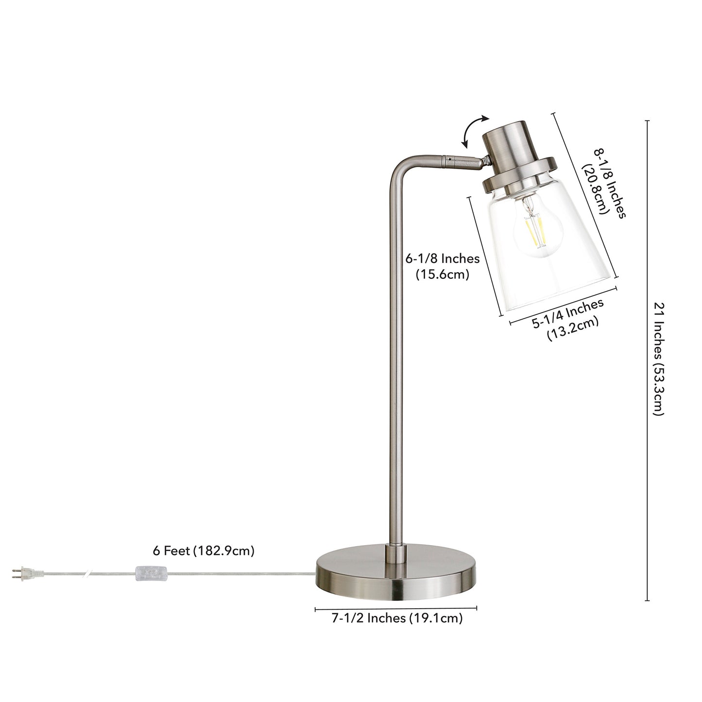 Nickel Table Lamp w/ Clear Shade