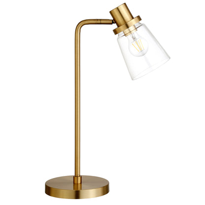 Brass Table Lamp w/ Clear Shade