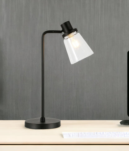 Black Table Lamp w/ Clear Shade