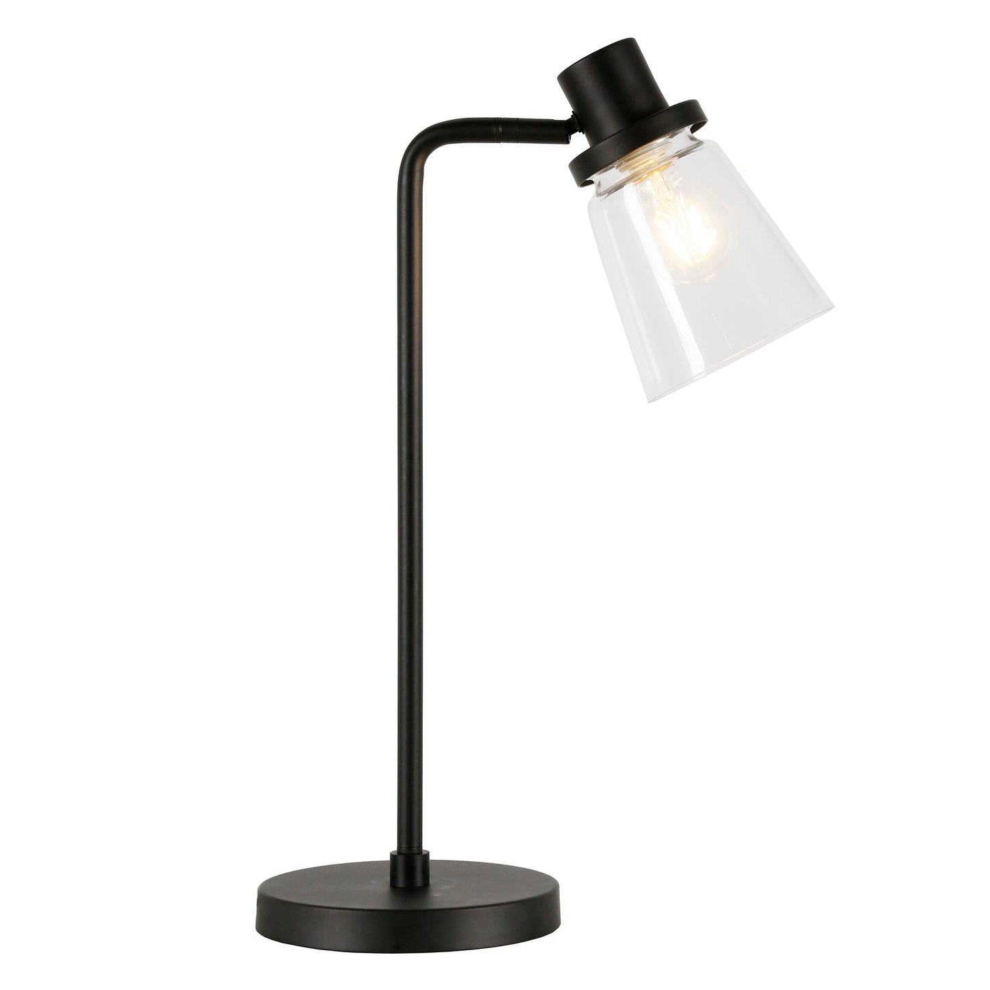 Black Table Lamp w/ Clear Shade