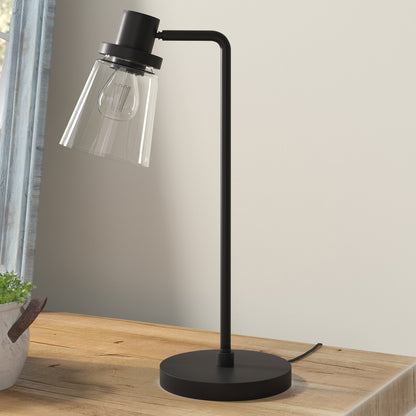 Black Table Lamp w/ Clear Shade