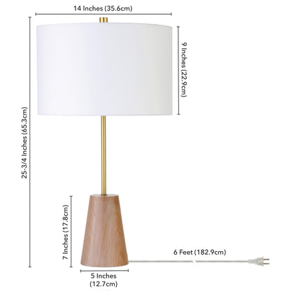 Gold & Brown Table Lamp w/ Shade