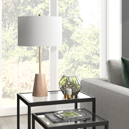 Gold & Brown Table Lamp w/ Shade