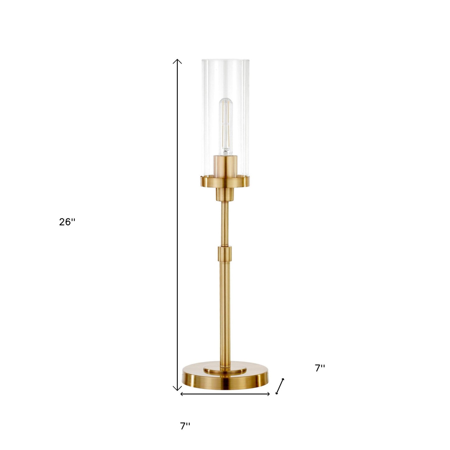 Brass Buffet Lamp w/ Clear Shade