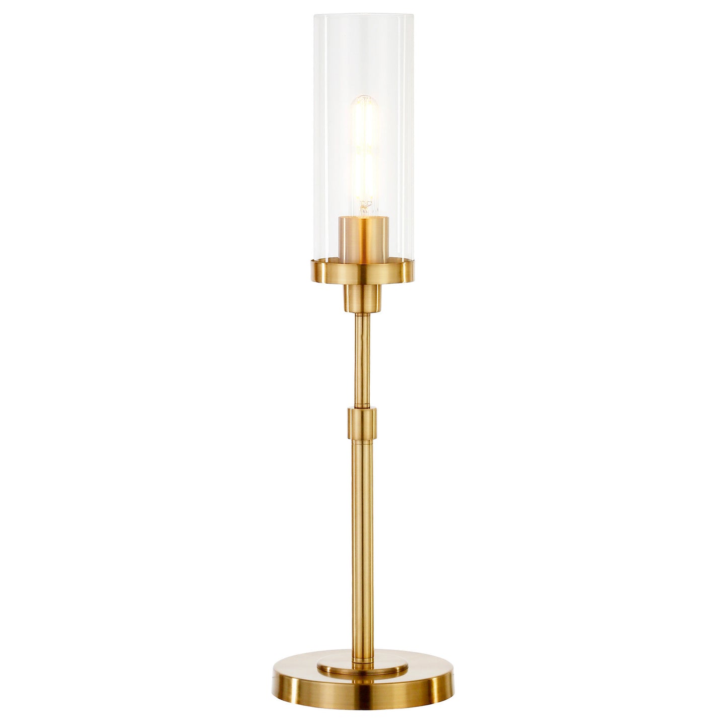 Brass Buffet Lamp w/ Clear Shade