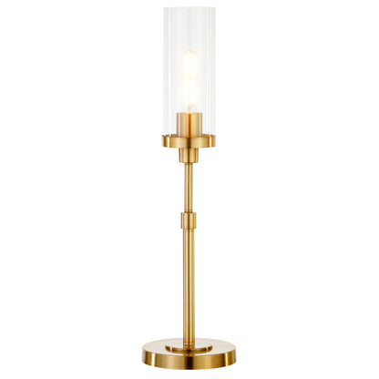Brass Buffet Lamp w/ Clear Shade