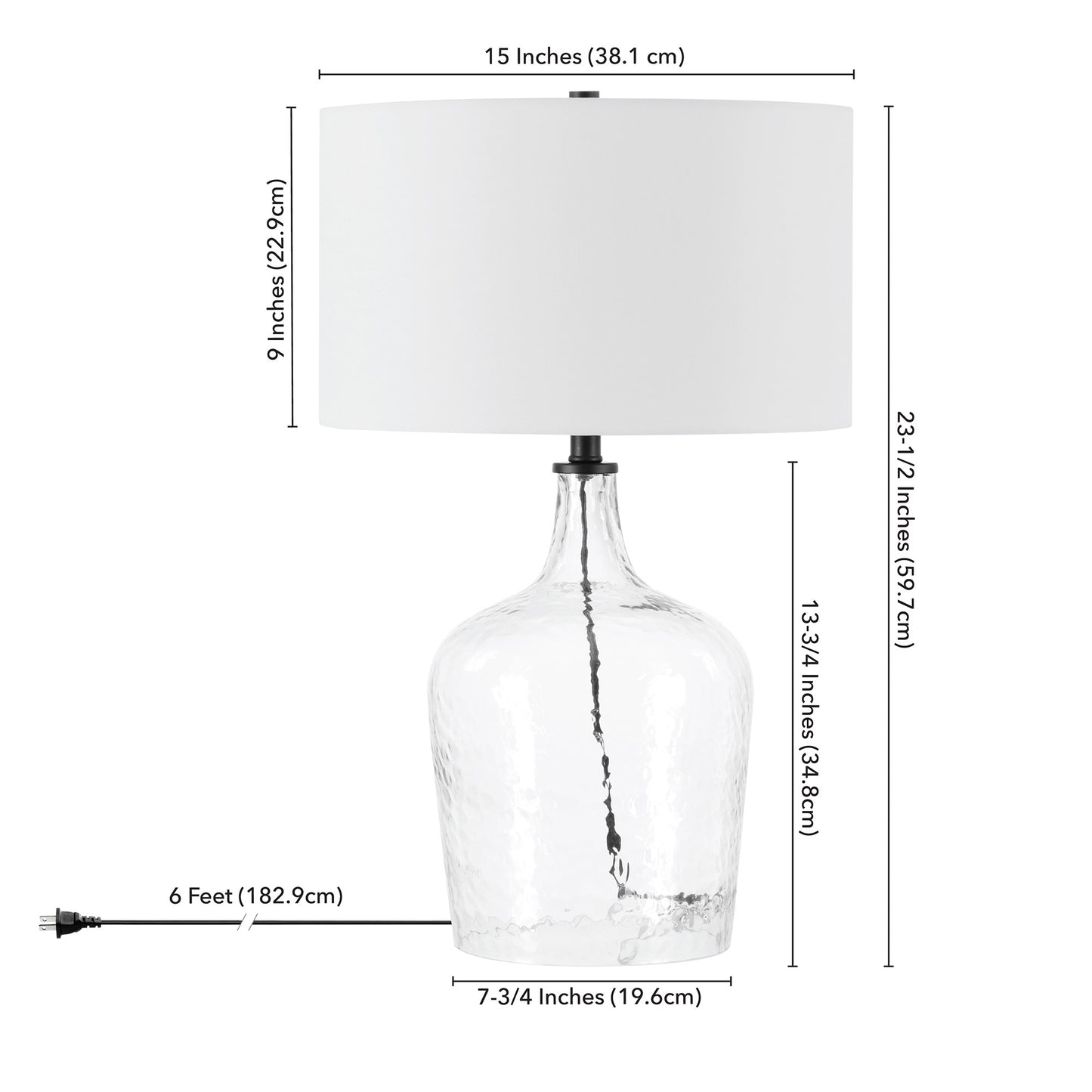 Clear Glass Table Lamp w/ Shade