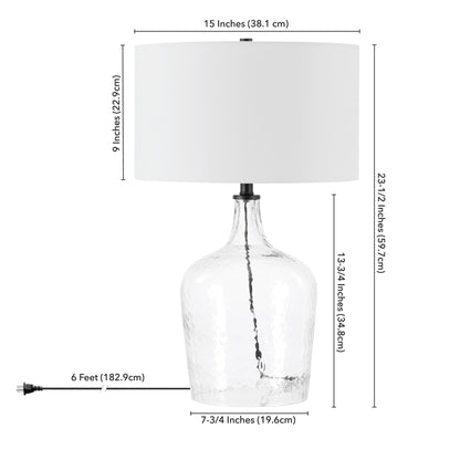 Clear Glass Table Lamp w/ Shade