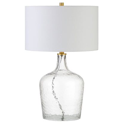 Clear Glass Gourd Table Lamp w/ Shade
