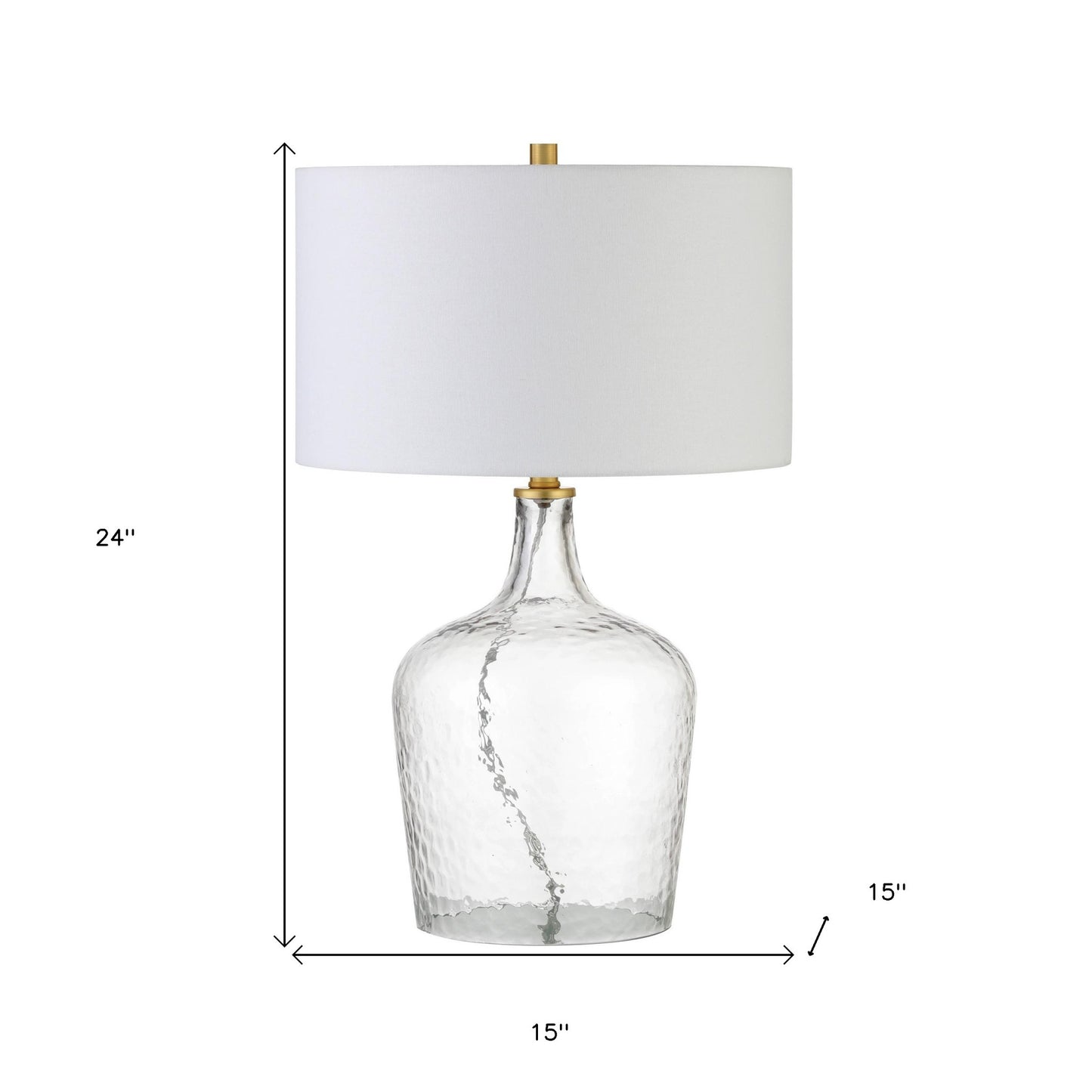 Clear Glass Gourd Table Lamp w/ Shade