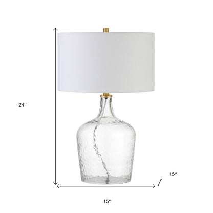 Clear Glass Gourd Table Lamp w/ Shade
