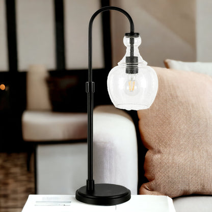 Black Table Lamp w/ Clear Shade