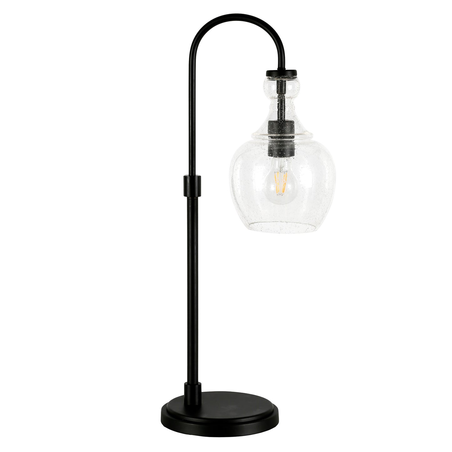 Black Table Lamp w/ Clear Shade