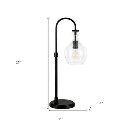 Black Table Lamp w/ Clear Shade