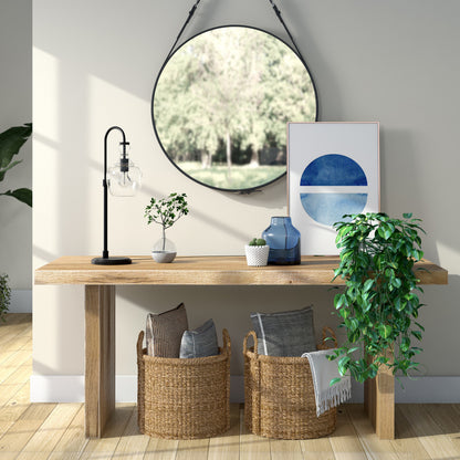 Black Table Lamp w/ Clear Shade