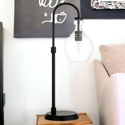 Black Table Lamp w/ Clear Shade