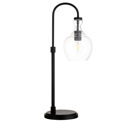 Black Table Lamp w/ Clear Shade