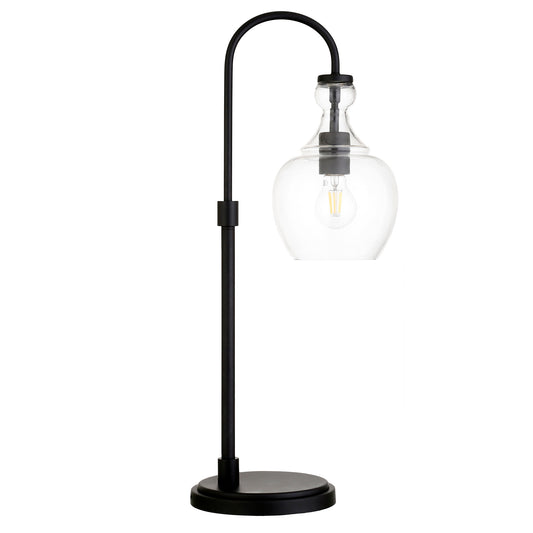 Black Table Lamp w/ Clear Shade
