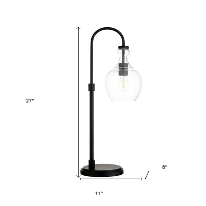 Black Table Lamp w/ Clear Shade