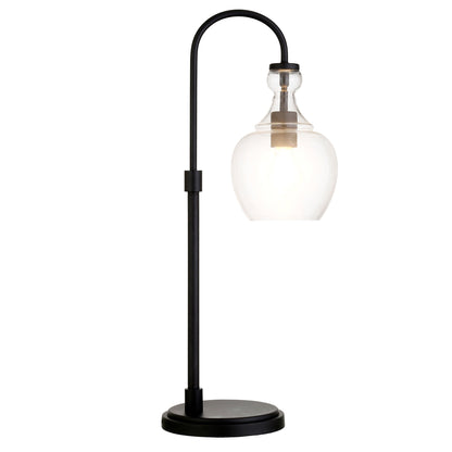 Black Table Lamp w/ Clear Shade