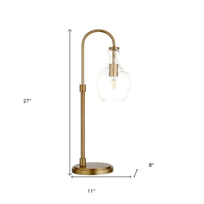 Brass Table Lamp w/ Clear Shade
