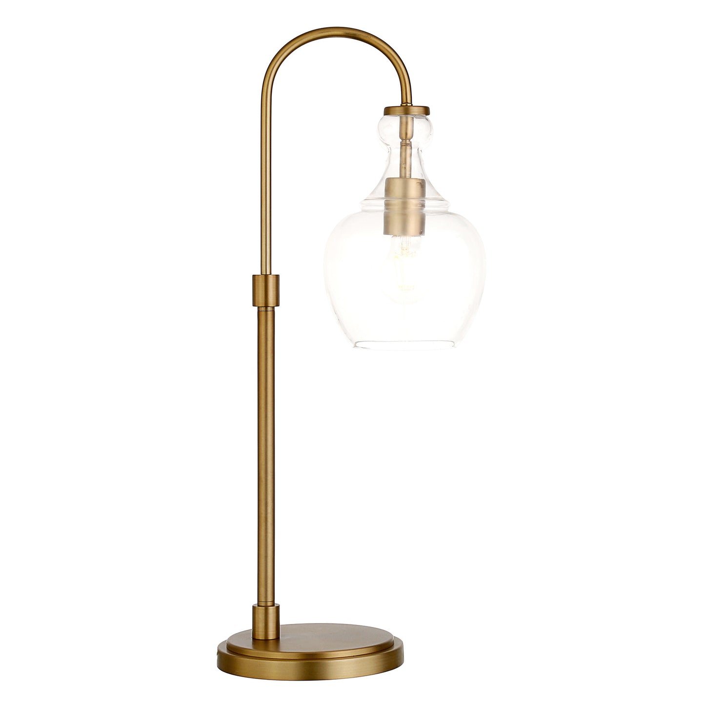 Brass Table Lamp w/ Clear Shade