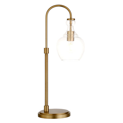 Brass Table Lamp w/ Clear Shade