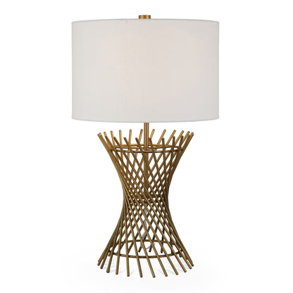 Antiqued Brass Adjustable Table Lamp w/ Shade