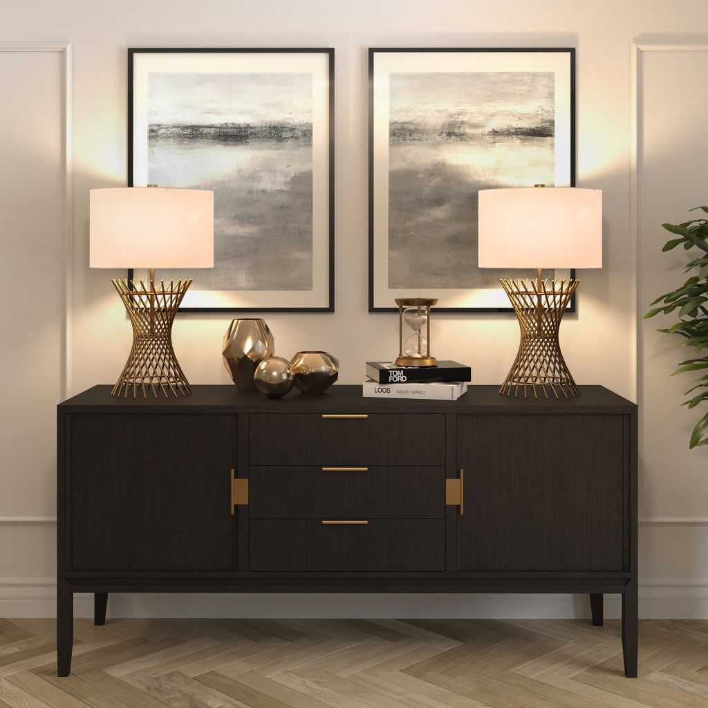 Antiqued Brass Adjustable Table Lamp w/ Shade