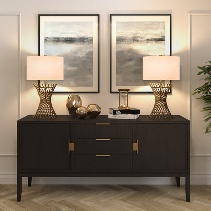 Antiqued Brass Adjustable Table Lamp w/ Shade