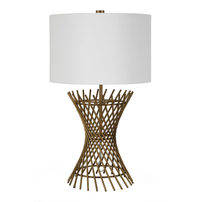 Antiqued Brass Adjustable Table Lamp w/ Shade