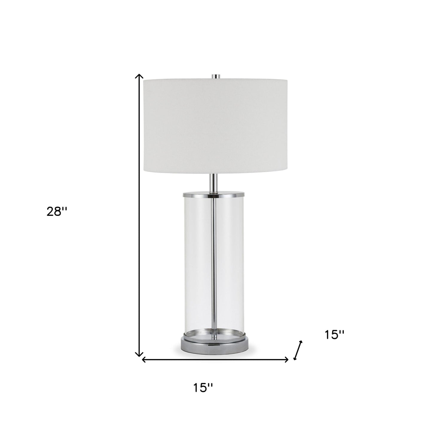 Nickel Glass Table Lamp w/ Shade