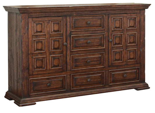 Brown Oak And Grey Mdf Dresser With Led Lights