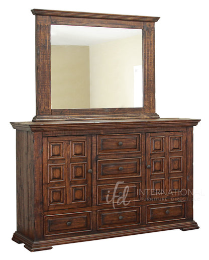 Brown Oak And Grey Mdf Dresser With Led Lights