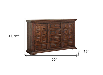 Brown Oak And Grey Mdf Dresser With Led Lights