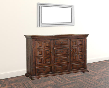 Brown Oak And Grey Mdf Dresser With Led Lights