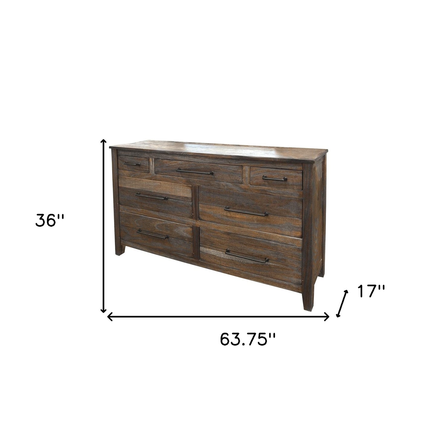 Black 6-Drawer Double Dresser