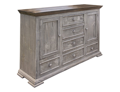 Tobacco Veneer And Mdf Dresser With 6 Drawers