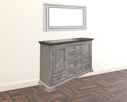 Tobacco Veneer And Mdf Dresser With 6 Drawers