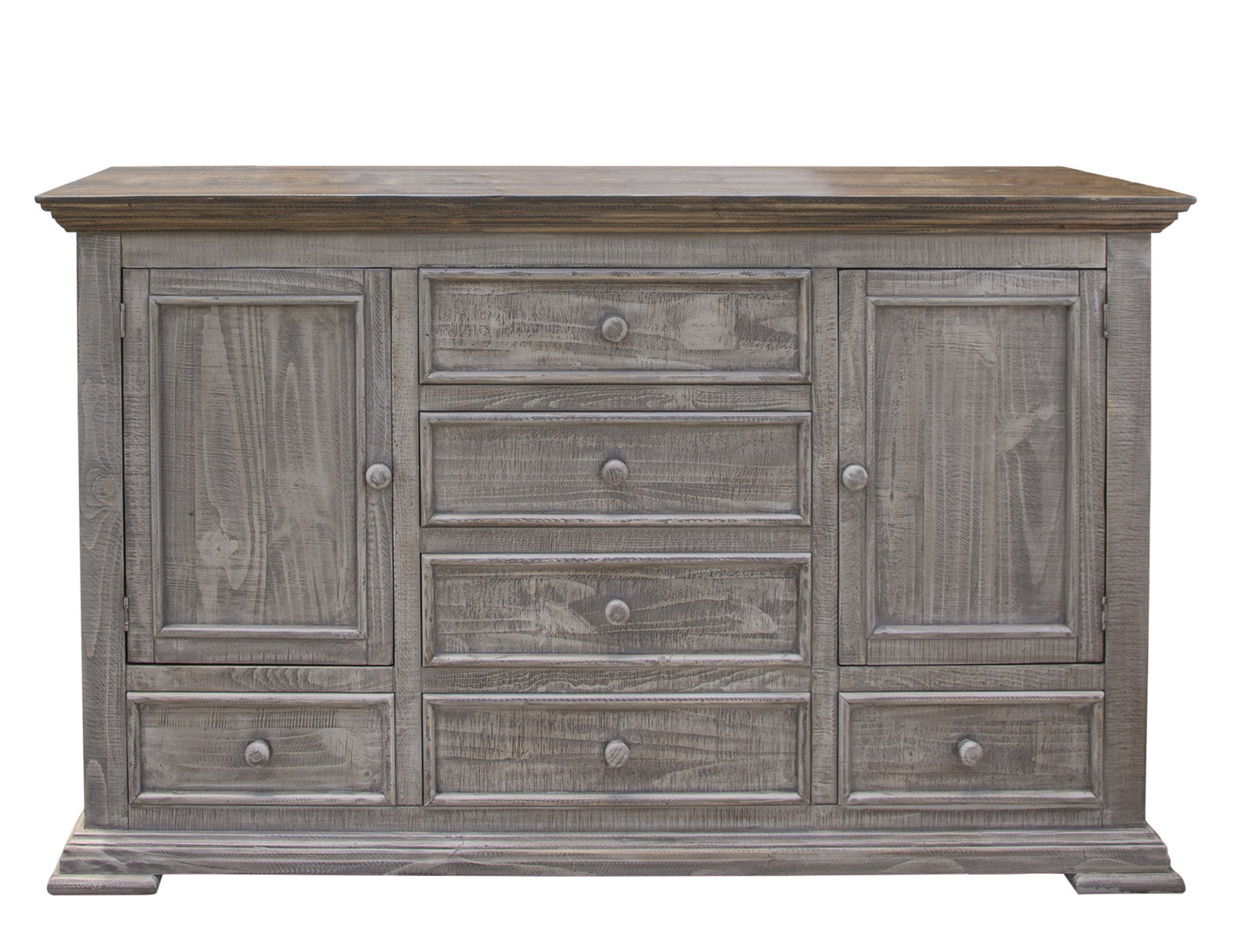 Tobacco Veneer And Mdf Dresser With 6 Drawers
