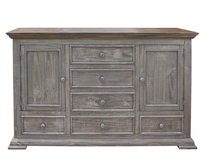 Tobacco Veneer And Mdf Dresser With 6 Drawers